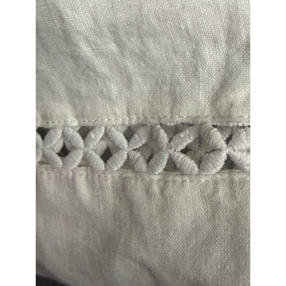 Joie 100% Linen White Wide Leg Crop Pant size Medium - Picture 7 of 9